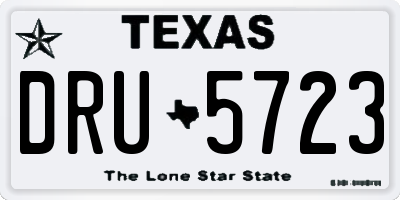 TX license plate DRU5723