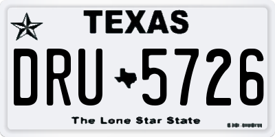 TX license plate DRU5726