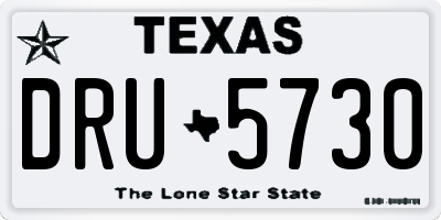 TX license plate DRU5730