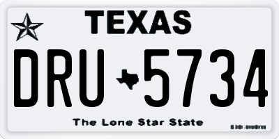 TX license plate DRU5734