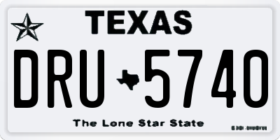 TX license plate DRU5740