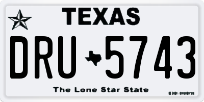 TX license plate DRU5743