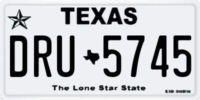 TX license plate DRU5745