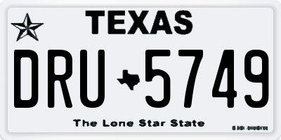 TX license plate DRU5749