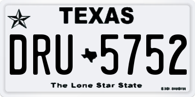 TX license plate DRU5752