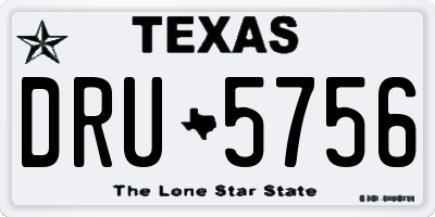 TX license plate DRU5756