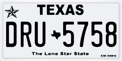TX license plate DRU5758