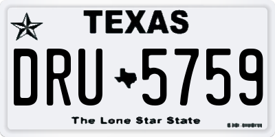 TX license plate DRU5759