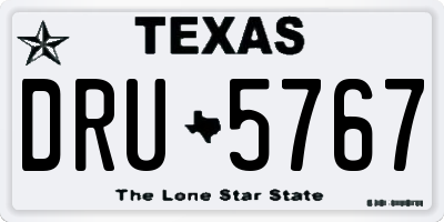 TX license plate DRU5767