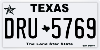 TX license plate DRU5769