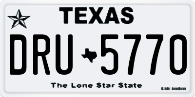 TX license plate DRU5770