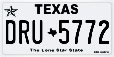TX license plate DRU5772