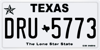 TX license plate DRU5773