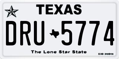 TX license plate DRU5774