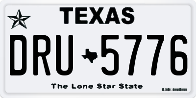TX license plate DRU5776