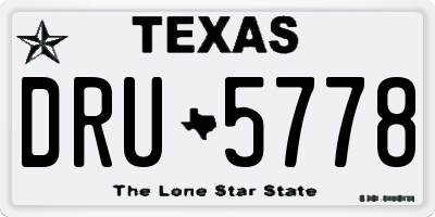 TX license plate DRU5778