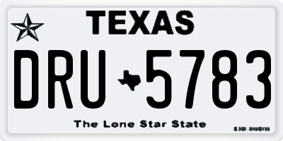 TX license plate DRU5783