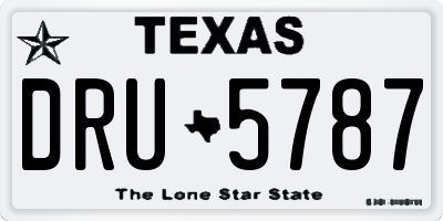 TX license plate DRU5787