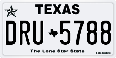 TX license plate DRU5788