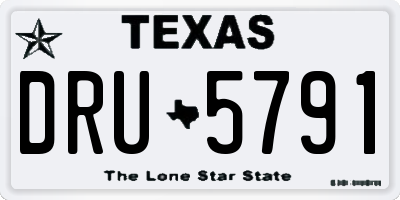 TX license plate DRU5791