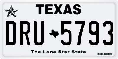 TX license plate DRU5793