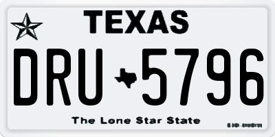 TX license plate DRU5796