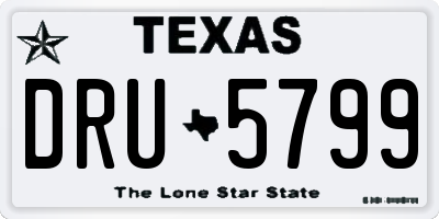 TX license plate DRU5799