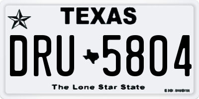 TX license plate DRU5804