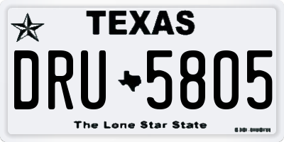 TX license plate DRU5805