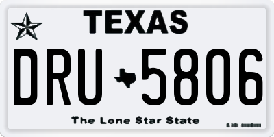 TX license plate DRU5806