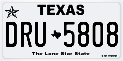 TX license plate DRU5808