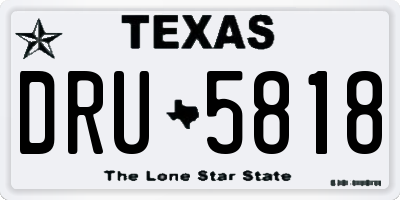 TX license plate DRU5818