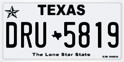 TX license plate DRU5819