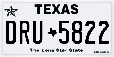 TX license plate DRU5822