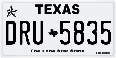 TX license plate DRU5835