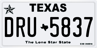 TX license plate DRU5837