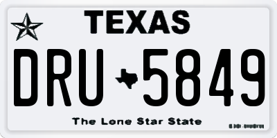 TX license plate DRU5849