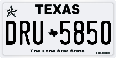 TX license plate DRU5850