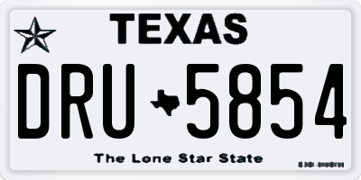 TX license plate DRU5854
