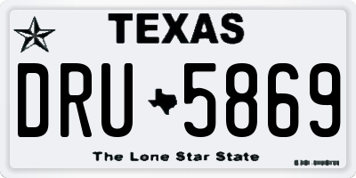 TX license plate DRU5869