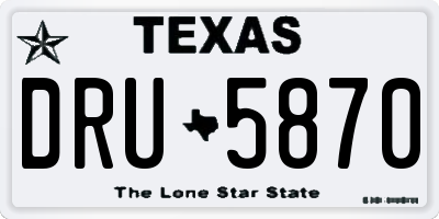 TX license plate DRU5870