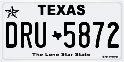 TX license plate DRU5872