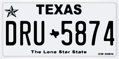 TX license plate DRU5874