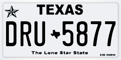 TX license plate DRU5877