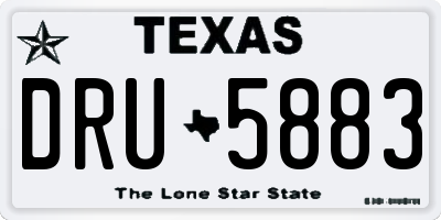 TX license plate DRU5883