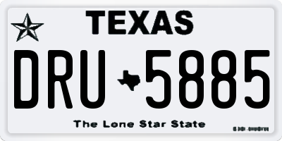 TX license plate DRU5885