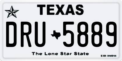 TX license plate DRU5889