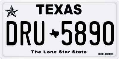 TX license plate DRU5890