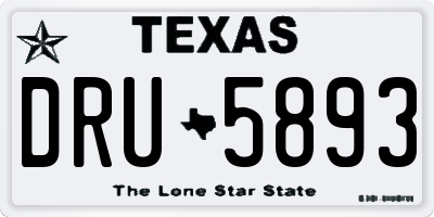 TX license plate DRU5893