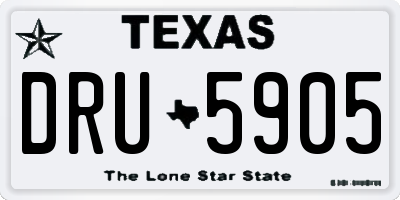 TX license plate DRU5905